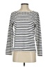 J.Crew 100% Cotton Stripes Ivory Silver Long Sleeve Top Size S - photo 1