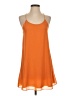 Naked Zebra 100% Polyester Solid Orange Casual Dress Size S - photo 1