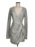 Trixxi Metallic Silver Cocktail Dress Size M - photo 1