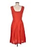 AGB 100% Rayon Solid Orange Casual Dress Size 6 - photo 2