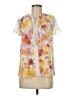 Greige 100% Polyester Yellow Short Sleeve Blouse Size M - photo 1