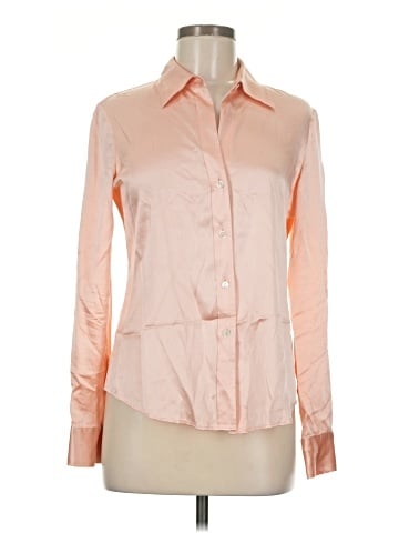 Theory Long Sleeve Silk Top (view 1)