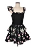 LoveShackFancy Floral Black Cocktail Dress Size 6 - photo 1