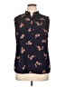 Carolina Belle Floral Blue Sleeveless Blouse Size XL - photo 1