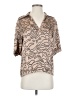 Vanilia 100% Acetate Animal Print Tan Short Sleeve Blouse Size EU 36 / US 6 - photo 1