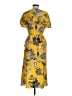 River Island 100% Polyester Yellow Casual Dress Size 8 - photo 2