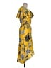 River Island 100% Polyester Yellow Casual Dress Size 8 - photo 4
