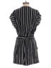 Ann Taylor LOFT 100% Rayon Stripes Gray Black Romper Size M - photo 2