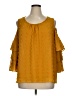 Cato 100% Polyester Yellow 3/4 Sleeve Blouse Size XL - photo 1
