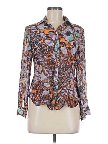 PaperWhite Long Sleeve Silk Top (view 1)