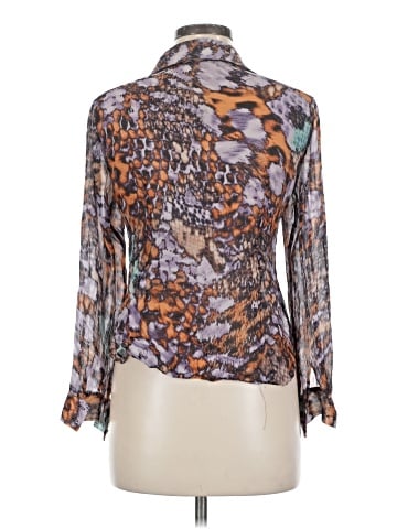 PaperWhite Long Sleeve Silk Top (view 2)