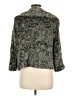 CAbi 100% Polyester Tweed Gray Black Faux Fur Jacket Size M - photo 2
