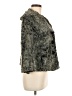 CAbi 100% Polyester Tweed Gray Black Faux Fur Jacket Size M - photo 4