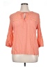 Stylus 100% Rayon Polka Dots Orange 3/4 Sleeve Blouse Size XL - photo 2