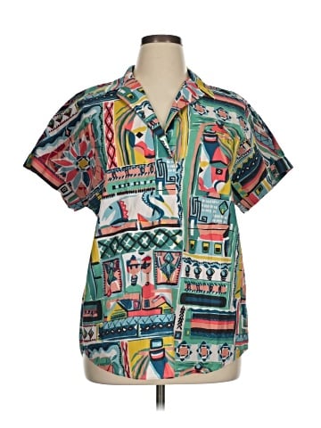 Lafayette 148 New York Short Sleeve Blouse (view 1)