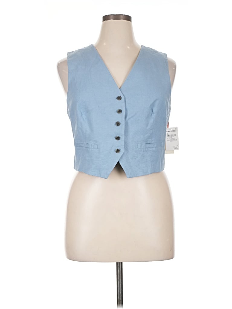Open Edit Denim Vest In Blue