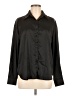 Unbranded 100% Polyester Solid Black Long Sleeve Blouse Size M (estimated) - photo 1