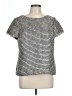 Talbots Tweed Silver Short Sleeve Blouse Size 12 - photo 1