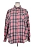 Fantaslook 100% Polyester Plaid Pink Long Sleeve Blouse Size 2X - photo 1