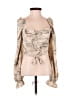 Windsor 100% Polyester Tan Long Sleeve Blouse Size S - photo 1