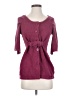 Tabitha 100% Cotton Burgundy 3/4 Sleeve Blouse Size XS - photo 1