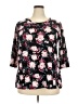 Bobbie Brooks Floral Black Pullover Sweater Size 2X - photo 1