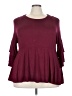 emerald Burgundy 3/4 Sleeve Top Size 3X - photo 1