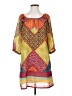 Unbranded 100% Polyester Print Yellow Casual Dress Size S - photo 1