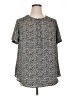Evri 100% Polyester Animal Print Gray Short Sleeve Blouse Size 1X - photo 1