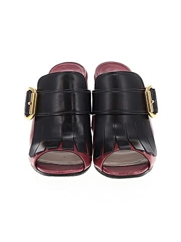 Prada Leather Buckle Accent Mules (view 2)
