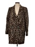Zara Basic 100% Leather Animal Print Brown Coat Size S - photo 1