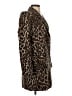 Zara Basic 100% Leather Animal Print Brown Coat Size S - photo 4