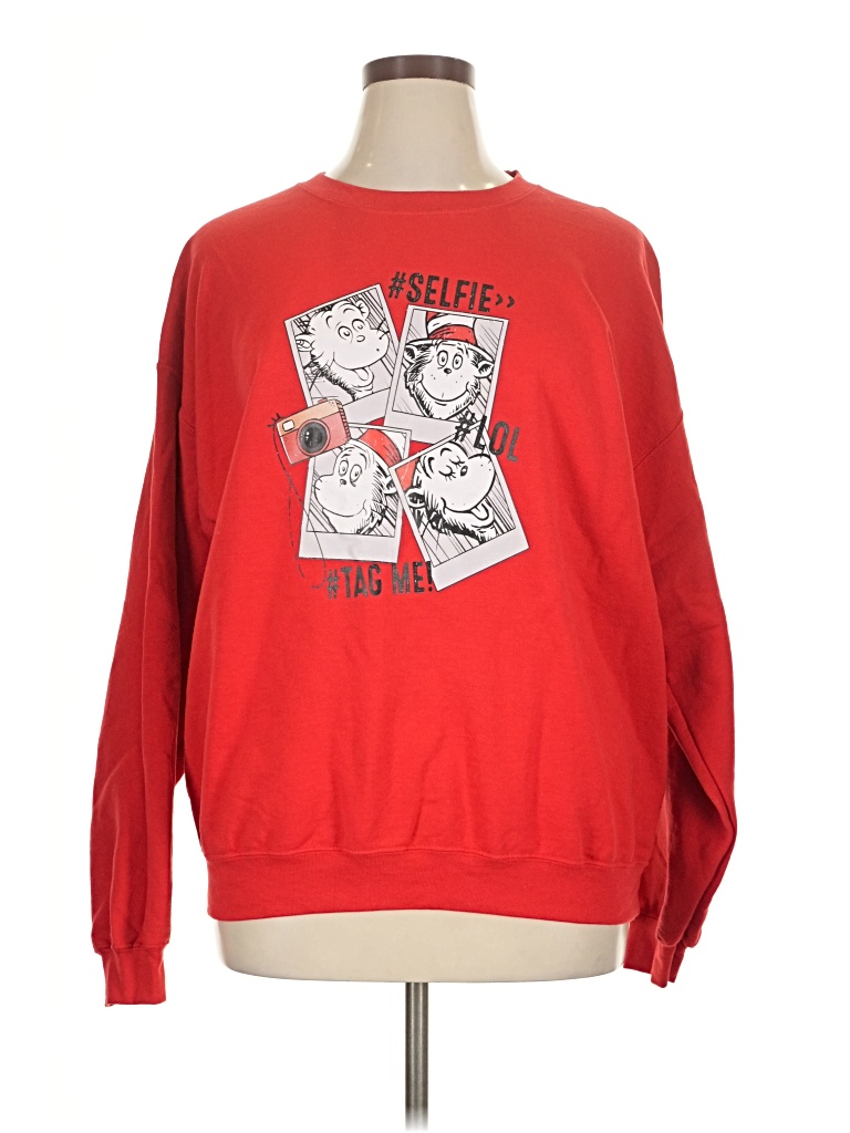 Pre-owned Gildan Sweatshirt In Red