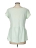 Elegantees Green Short Sleeve Blouse Size L - photo 2