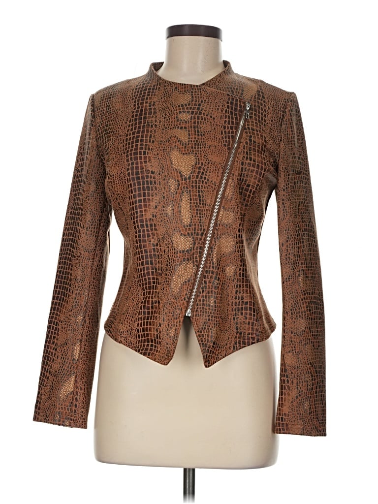 Pre-owned Shein Blazer Jacket In Brown