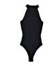 Happily Grey 100% Polyester Black Bodysuit Size S - photo 1