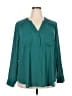 Torrid 100% Polyester Teal Long Sleeve Blouse Size 2X Plus (2) - photo 1