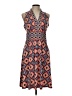 Wisp Print Orange Casual Dress Size 10 - photo 1