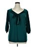 Liz McCoy Teal 3/4 Sleeve Blouse Size 1X - photo 1
