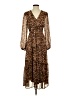 Sofia Jeans by Sofia Vergara 100% Polyester Animal Print Brown Casual Dress Size S - photo 1