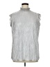 Ashley Stewart 100% Polyester Metallic Silver Sleeveless Blouse Size 14 - photo 1
