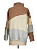 French Connection Color Block Tan Turtleneck Sweater Size S - photo 2