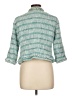 Black Label by Chico's 100% Cotton Tweed Teal Jacket Size Lg (2) - photo 2