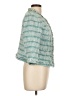 Black Label by Chico's 100% Cotton Tweed Teal Jacket Size Lg (2) - photo 4