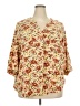 Torrid Floral Orange 3/4 Sleeve Blouse Size 3X Plus (3) - photo 1