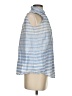 Lafayette 148 New York Stripes Blue Sleeveless Button-Down Shirt Size S - photo 4