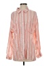 Fate 100% Rayon Stripes Orange Long Sleeve Button-Down Shirt Size S - photo 1