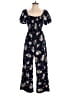 Assorted Brands 100% Polyester Floral Blue Jumpsuit Size Sm - Med - photo 1
