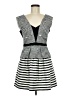 BCBGMAXAZRIA Stripes Black Cocktail Dress Size 8 - photo 1