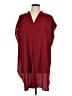 Shein 100% Polyester Burgundy Short Sleeve Blouse Size L - photo 1